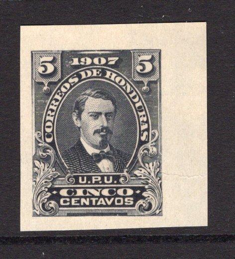 HONDURAS - 1907 - PROOF: 5c black 'Medina' issue IMPERF PLATE PROOF on thin paper, a fine example. (As SG 129)  (HON/30244)