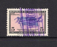 HONDURAS - 1957 - SIGNATURE CONTROLS: 5c 'Revolution of October 21st 1956' issue with complete small 'R Estrada S' SIGNATURE CONTROL marking of 'Francisco Morazan' province. Fine used. (SG 572)  (HON/40478)