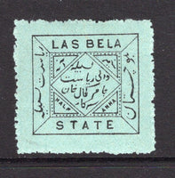 INDIAN STATES - LAS BELA - 1904 - NATIVE ISSUE: ½a black on pale blue 'Wide Format' issue, a fine mint copy. (SG 11)  (IND/12813)