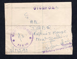 INDIA - 1971 - INDIA - PAKISTAN WAR & MILITARY MAIL: Stampless 'OIGS / FOAS' cover with circular '15 SURFACING COY (GREF) C/o 99 A.P.O.' cachet in violet with F.P.O. No. 600 cds on reverse dated 2.3.1971. Addressed to 'HQ DGBR Kashmir House DHQ, P.O. New Delhi 11'. The GREF was heavily involved in protecting India's borders during the 1971 India-Pakistan War.  (IND/20205)