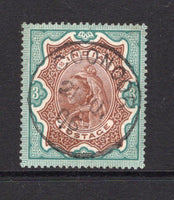 INDIA - 1895 - CANCELLATION: 3r brown & green QV issue used with fine central strike of COONOOR cds dated 21 JUN 1906. (SG 108)  (IND/24464)