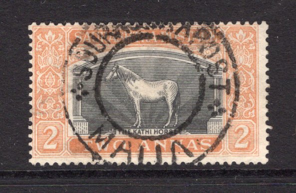INDIAN STATES - SORUTH - 1929 - CANCELLATION: 2a black & dull orange used with good strike of undated MALIA cds. (SG 52)  (IND/24479)