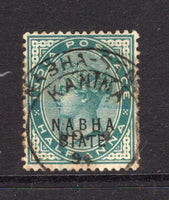 INDIAN STATES - NABHA - 1885 - CANCELLATION: ½a blue green QV issue used with fine strike of small KANINA squared circle cds dated NOV 20 1894. Scarce. (SG 14)  (IND/37482)