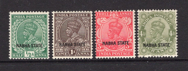 INDIAN STATES - NABHA - 1936 - GV ISSUE: GV definitive issue, the set of four fine mint. (SG 73/76)  (IND/37493)