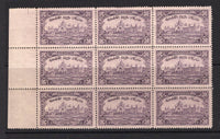 INDIAN STATES - HYDERABAD - 1931 - MULTIPLE: 2a violet 'De La Rue' issue, a fine mint side marginal block of nine. An attractive multiple. (SG 44)  (IND/38504)