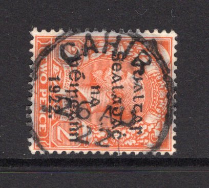 IRELAND - 1922 - PROVISIONAL ISSUE & CANCELLATION: 2d orange GV issue, Die 1 with 'Provisional Government of Ireland 1922' second THOM overprint in blue black used with fine strike of CAHIR cds dated 26 AUG 1922. (SG 33)  (IRE/29570)