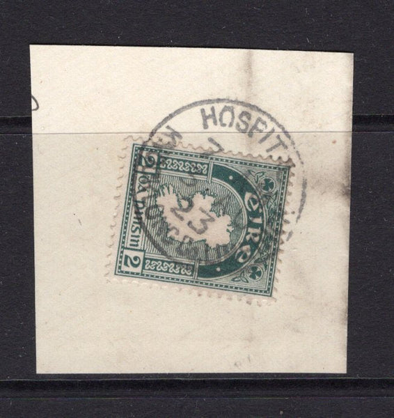 IRELAND - 1923 - CANCELLATION: 2d grey green first 'Definitive' issue tied on piece by fine strike of HOSPITAL KNOCKLONG Co. LIMERICK cds dated 3 AUG 1923. (SG 74)  (IRE/32568)