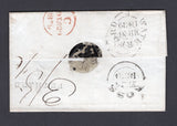 IRELAND - 1839 - PRESTAMP & ADDITIONAL ½: Cover with fine strike of straight line 'FETHARD' marking in black on reverse and rated 1/3½' in manuscript on front which included an additional ½d to pay the 'Stagecoach Wheel Tax'. Addressed to LONDON with ROSS and WATERFORD transit cds's on reverse.  (IRE/36834)