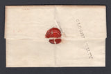 IRELAND - 1848 - PRESTAMP: Complete folded letter datelined 'Clonakilty 5 May' with 'Paid 1d' in red manuscript on from and fine strike of straight line 'CLOGHNAKILTY' marking in black on reverse. Addressed to DUBLIN with boxed 'PAID' arrival mark on front.  (IRE/36911)