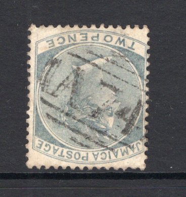 JAMAICA - 1883 - CANCELLATION: 2d grey QV issue, watermark 'Crown CA' fine used with good strike of 'A74' barred numeral cancel of SALT GUT. Scarce. (SG 20)  (JAM/13729)