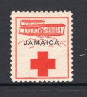 JAMAICA - 1916 - CINDERELLA: ½d black & red 'Jamaican Patriotic Stamp League' RED CROSS charity issue depicting a Red Cross, Biplane and with 'JAMAICA' printed in black. A fine unused copy.  (JAM/13772)