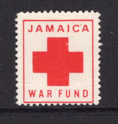 JAMAICA - 1916 - CINDERELLA: ½d red 'Jamaica War Fund' label depicting a large Red Cross. A fine unused copy.  (JAM/13774)