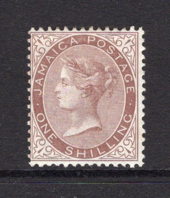 JAMAICA - 1870 - QV ISSUE: 1/- dull brown QV issue, watermark 'Crown CC' a superb mint copy. (SG 13)  (JAM/40913)