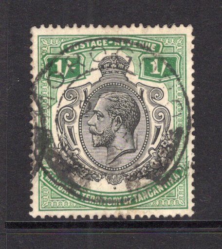 KENYA, UGANDA & TANGANYIKA - 1927 - TANGANYIKA: 1/- black & green GV issue used with fine central strike of MOROGORO cds dated 1931. (SG 102)  (KUT/14049)