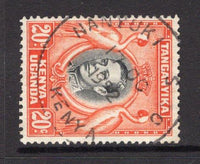 KENYA, UGANDA & TANGANYIKA - 1938 - CANCELLATION: 20c black & orange GVI issue used with good strike of NANYUKI S.O. KENYA 'Skeleton' cds dated 17 OCT 1952. (SG 139b)  (KUT/24262)