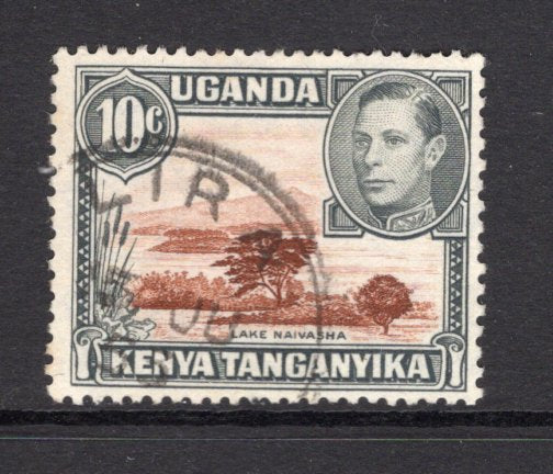 KENYA, UGANDA & TANGANYIKA - 1938 - CANCELLATION: 10c brown & grey GVI issue used with good part strike of LIRA KENYA cds dated 15 JUN 1953. (SG 136)  (KUT/24278)