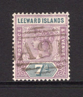 LEEWARD ISLANDS - VIRGIN ISLANDS - 1890 - CANCELLATION: 7d dull mauve & slate QV issue used with fine central strike of 'A91' barred numeral cancel of the BRITISH VIRGIN ISLANDS. (SG 6)  (LEE/14240)