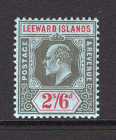 LEEWARD ISLANDS - 1907 - EVII ISSUE: 2/6 black & red on blue EVII issue, a fine mint copy. (SG 44)  (LEE/25912)