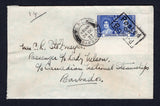 LEEWARD ISLANDS - 1937 - MARITIME: Cover with 'Furness Lines' imprint on flap franked with 1937 2½d bright blue GVI 'Coronation' issue (SG 94) a corner marginal copy tied by boxed 'POSTED ON BOARD' cancel in black and by BARBADOS cds dated 24 OCT 1937. Addressed to 'Mrs C. R. Stotmeyer, Passenger s/s Lady Nelson, c/o Canadian National Steamships, Barbados'.  (LEE/40412)