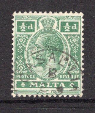 MALTA - 1914 - CANCELLATION: ½d green GV issue used with good strike of CASAL-LIA cds. (SG 71)  (MAL/14435)