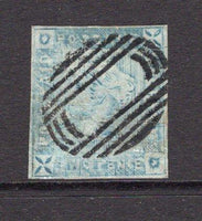 MAURITIUS - 1859 - CLASSIC ISSUES: 2d blue 'Lapirot' issue, worn impression, a superb four margin used copy. Rare. (SG 39)  (MAU/14439)