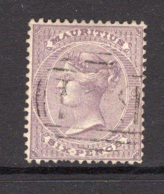MAURITIUS - 1863 - QV ISSUE: 6d dull violet QV issue, watermark 'Crown CC', a very fine lightly used copy. (SG 63)  (MAU/14447)