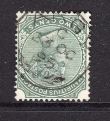 MAURITIUS - 1883 - CANCELLATION: 2c green QV issue used with fine central strike of ARGY cds dated 23 OCT 1895. (SG 103)  (MAU/24076)