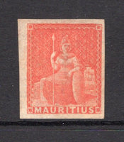 MAURITIUS - 1858 - CLASSIC ISSUES: 6d vermilion 'Britannia' issue, a very fine mint copy with four large margins. (SG 28)  (MAU/27090)