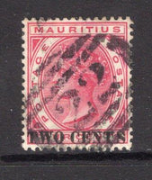 MAURITIUS - 1891 - CANCELLATION: 2c on 4c carmine QV issue used with fine strike of barred numeral '22' of VACOAS. (SG 118)  (MAU/34531)