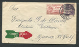 MEXICO - 1931 - AIRMAIL: Cover franked with 1929 15c carmine and 1c violet TAX issue (SG 478 & 459) tied by SERVICIO AEREO MEXICO D.F. cds with CORREO AEREO MEXICO airmail label alongside. Sent airmail to TIJUANA, B. CFA with arrival cds on reverse.  (MEX/10113)