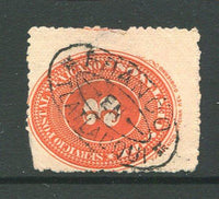 MEXICO - 1892 - CANCELLATION: 3c orange 'Numeral' issue used with good complete strike of oval FRANCO EN TLATLAUQUI cancel in black. Stamp has perf fault at top left. (SG 198)  (MEX/24828)