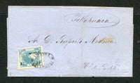 MEXICO - Circa 1872 - CANCELLATION: Folded letter franked with 1872 12c blue with '46 72' invoice number and 'TOLUCA' district overprint (SG 88) tied by small oval FRANQUEADO TOLUCA cancel in black. Addressed to ITHAHUACA. Ex Schimmer.  (MEX/27670)