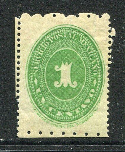 MEXICO - 1892 - NUMERAL ISSUE: 1c green 'Numeral' issue, watermark 'CORREOSEUM', perf 5½ x 11 a fine mint copy. (SG 208c, Follansbee #183aC)  (MEX/30328)