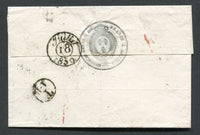 MEXICO - 1829 - PRESTAMP & CONSULAR MAIL: Stampless cover from MEXICO CITY with fine strike of 'CONSULAT GENERAL DE FRANCE A MEXICO' Arms cachet in black on reverse. Addressed to PARIS with 'JUILLET 18 1830' arrival cds and small circular 'T 1-H' marking both in black all on reverse. Rated '15' decimes in red on front. Very scarce.  (MEX/30373)