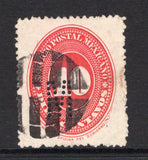 MEXICO - 1887 - PERFIN: 10c scarlet 'Numeral' issue with 'M' PERFIN, used with neat cork cancel. (SG 179)  (MEX/32009)
