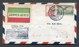 MEXICO - 1928 - FIRST FLIGHT: Airmail cover franked with 1923 10c rose carmine and 1927 25c sepia & green AIR issue (SG 442 & 455) tied by MEXICO CITY cds dated 1 OCT 1928. Flown on the 'Mexico - Queretaro - Saltillo - Nuevo Laredo' first flight with boxed first flight cachet in black on front. Addressed to USA with transit & arrival marks on reverse. (Muller #12)  (MEX/32983)