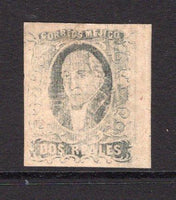 MEXICO - 1861 - HIDALGO ISSUE: 1r grey black on lilac rose HIDALGO issue without district overprint, a fine four margin side marginal copy mint with full O.G. (SG 9b)  (MEX/36697)