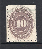 MEXICO - 1887 - NUMERAL ISSUE: 10c lilac brown 'Numeral' issue printed on paper with 'Ruled Lines', compound perf 6 x 12, a fine lightly used copy. Scarce. (SG 185b, Follansbee #181B)  (MEX/38251)
