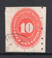 MEXICO - 1892 - NUMERAL ISSUE: 10c orange 'Numeral' issue perf 5½ - 6, a fine cds used copy. (SG Unlisted, Follansbee #189B)  (MEX/38255)