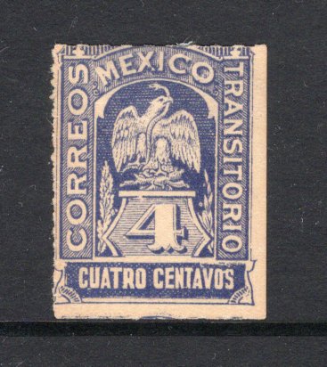 MEXICO - 1914 - CIVIL WAR: 4c ultramarine 'Transitorio' issue, a fine mint copy. (SG CT3)  (MEX/38264)