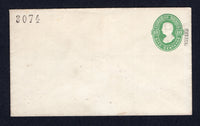 MEXICO - 1874 - POSTAL STATIONERY: 10c green 'Hidalgo' postal stationery envelope with '3074' district number and boxed 'OAXACA' district overprint in black (UPSS #E2, H&G B2b). Fine unused.  (MEX/38434)