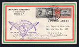 MEXICO - 1930 - FIRST FLIGHT: Airmail cover franked with 1929 50c black & red 'Carranza' AIR issue and 1929 30c black 'Eagle' AIR issue (SG 467 & 472) tied by MEXICO CITY cds dated 1 JUN 1930. Flown on the Mexico City - Buenaventura, Colombia first flight with fine first flight cachet in purple on front. Addressed to BOGOTA, with boxed BUENAVENTURA arrival mark on reverse. (Muller #59)  (MEX/39549)