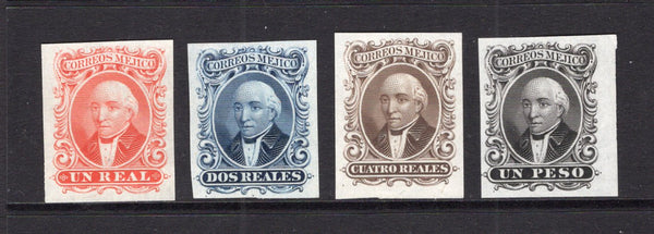 MEXICO - 1864 - PROOF: 'American Banknote Co.' HIDALGO issue, the set of four fine IMPERF PROOFS on thin white paper. Ex ABNCo. Archive. Very scarce. (SG 15/18)  (MEX/40358)