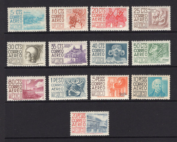 MEXICO - 1950 - DEFINITIVE ISSUE: 'Airmail' issue watermark 'GOBIERNO MEXICANO' with eagle in circle, the set of thirteen fine mint. (SG 847/859)  (MEX/40730)