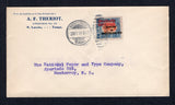 MEXICO - 1916 - SILVER CURRENCY ISSUE: Cover franked with single 1916 10c orange & blue with 'G.P.DE M' Silver Currency overprint in red and 'GOBIERNO $ CONSTITUTIONALISTA' overprint in black (SG 334) tied by NUEVO LAREDO cds dated 3 MAY 1916. Addressed to MONTERREY with arrival cds on reverse.  (MEX/41474)