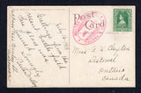 MEXICO - 1911 - MAGONISTA REVOLT & REVOLUTIONARY MAIL: Colour PPC inscribed 'BULL RING, TIA JUANA, MEXICO' franked on message side with uncancelled 1910 2c green (SG 283) with large oval BULTOS POSTALES TIJUANA B. CFA. cancel in bright magenta dated JUL 17 1911 alongside. The message reads 'July 16 1911. Greetings from the recent battle field, this place was burned'. Addressed to CANADA. This marking was used by the revolutionary communes in Baja California during the "Magonista" Revolt of 1911 led by Rica