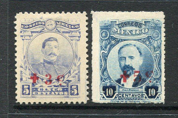 MEXICO - 1919 - RED CROSS: 'Red Cross' surcharge issue the pair fine mint. (SG 413/414)  (MEX/4286)