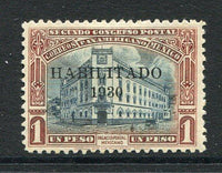 MEXICO - 1930 - DEFINITIVE ISSUE: 1p blue & lake 'Post Office Mexico City' issue overprinted 'HABILITADO 1930', a fine mint copy. (SG 491)  (MEX/5075)