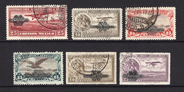 MEXICO - 1932 - AIRMAILS: AIRMAIL 'Surcharge' issue the set of six fine cds used. (SG 517/522)  (MEX/5517)