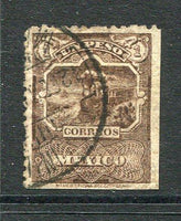 MEXICO - 1897 - MULITAS ISSUE: 1p brown 'Mulitas' issue watermark 'Eagle RM' a fine used corner copy with two straight edges. Scarce stamp. (SG 251, Follansbee #236)  (MEX/898)
